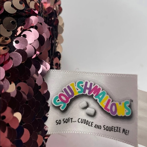 Squishmallows Kellytoy Unicorn 12” Pig *Reversible Sequins Pink/Gold Plush Toy - Picture 6 of 6